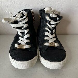 Michael Kors Black Sneakers with Gold Hardware Accent